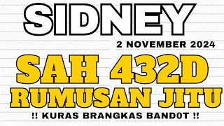 PREDIKSI SYDNEY 2 NOVEMBER 2024  TUNGGAL SDY KEPALA EKOR  BOCORAN SDY HARI INI [upl. by Ilyse612]