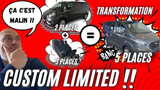 TRANSFORMATION TRANSIT CUSTOM LIMITED EN CABINE APPROFONDIE [upl. by Karoline522]