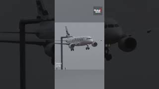 Londons Heathrow Airport experiences turbulent landings ahead of Storm Isha [upl. by Pirozzo435]