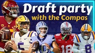 NFL Draft Watch Party with the Compas Chargers draft Joe Alt to protect Justin Herbert [upl. by Nedry2]