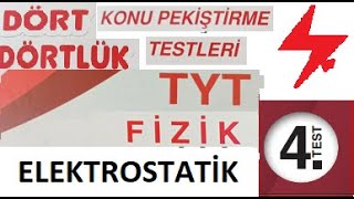 TYT Fizik  Dört Dörtlük Konu Pekiştirme Testleri  Elektrostatik  4 Test  MEB 4x4 test  YKS [upl. by Ebaj788]