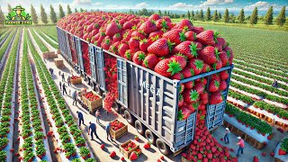 Strawberries Mega Factory Processing Millions of Strawberries for Jam [upl. by Aihsatan]