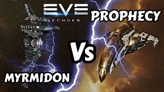 T7 Droneboat Battlecruiser Comparison  Myrmidon Vs Prophecy  EVE Echoes [upl. by Neisa]