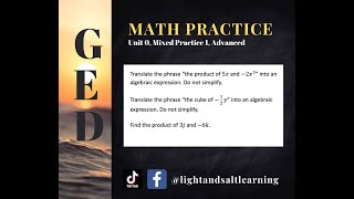 GED Math Product and Parenthesis 0MP1 Adv 158 [upl. by Engedi644]