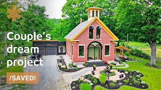 Old schoolhouse sat abandoned Couple turns it into dream home [upl. by Aisylla]