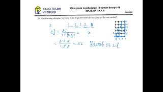 2021 yil Tuman olimpiadasi Matematika 9 sinf 26 27 testlar yechimlari [upl. by Leile]