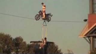 Nerveless Nocks Extreme Motorcycle High Wire Aerial Thrill Show [upl. by Vil390]