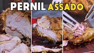 Como Fazer Pernil Assado no Forno  Tv Churrasco [upl. by Nauqyaj]