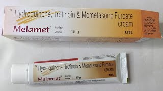 Melamet Cream  Hydroquinone Tretinoin amp Mometasone Furoate Cream  Melamet Cream Skin Lightening [upl. by Shoemaker]