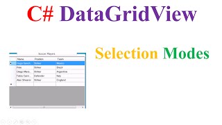 C DataGridView  Different Modes of Selection [upl. by Stoller]