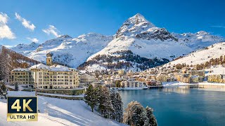 St Moritz Switzerland 🇨🇭 4K Winter Walking Tour 2024 [upl. by Jammin]