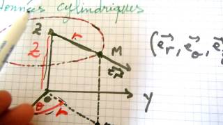 Outils mathématiques systèmes de coordonnées cartésiennes cylindriques et sphériques [upl. by Ecirtel]