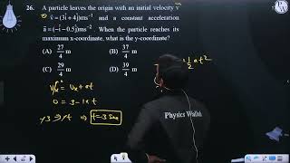 A particle leaves the origin with an initial velocity v v 3i4jms [upl. by Yenruoj]