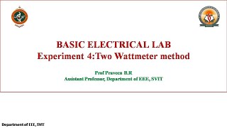 Experiment number 4 Measurement of three phase power using Two wattmeter method [upl. by Wolgast185]