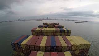 Container Ship 9400 TEU is berthing in ColomboSri Lanka Timelapse [upl. by Retsim]