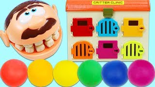 Learn Colors with Mr Play Doh Head Finding Keys in Rainbow Play Doh Balls [upl. by Dorfman]