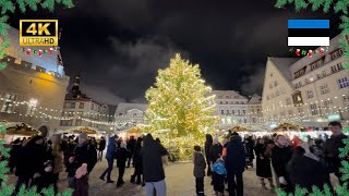 TALLINN ESTONIA  CHRISTMAS MARKETS 20232024  Town Hall Square Tallinna Jõuluturg 4K [upl. by Gautier64]