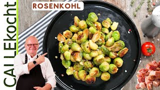 Rosenkohl mit Speck und Zwiebeln So wirst auch Du ihn lieben [upl. by Breed]