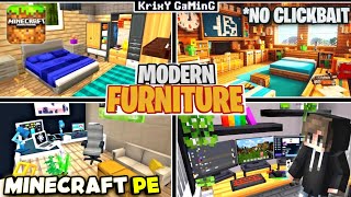 BEST MORDERN FURNITURE MOD FOR MINECRAFT PE  BEDROCK   MODERN FURNITURE ADDON MCPEMCBE [upl. by Alimrahs]