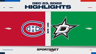 NHL Highlights  Canadiens vs Stars  December 23 2022 [upl. by Enilrahc]