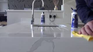 Cleaning Quartz Worktops Calacutta removing stains [upl. by Idnir654]