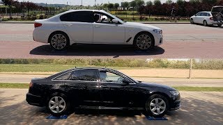 Bmw 530i xDrive vs Audi A6 TDI Quattro  4x4 test on rollers [upl. by Nymassej]