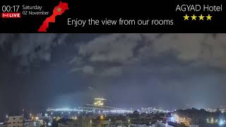 Agadir 24 7 live Maroc Morocco Live cam en direct from AGYAD Hotel Agadir bay Sunset Jazz [upl. by Ylrebmi]