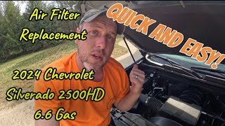 Air Filter Replacement  2024 Chevrolet Silverado 2500HD 66 Gas [upl. by Airemat779]