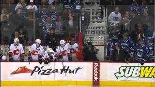 Line brawl 5 min ver Calgary Flames vs Vancouver Canucks 11814 NHL Hockey [upl. by Bronwen]