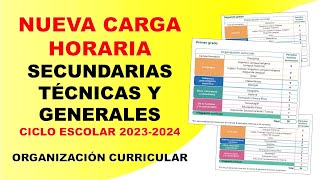 Nueva organización curricular Carga horaria Secundarias técnicas y generales Plan de estudios 2022 [upl. by Ytsirt]