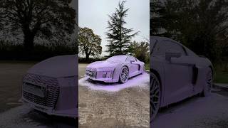 Audi R8 satisfying foam clean 🩵 carwash satisfying asmr [upl. by Garceau27]