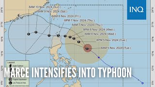 Marce intensifies into typhoon [upl. by Pallua]