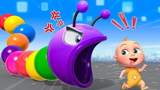 Police VS Hungry Worm Worms From The Game  Funny Cartoons  PulkaCoco‬ Nursery Rhymes amp Kids Songs [upl. by Simpkins]