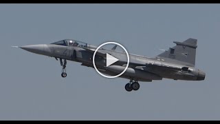 Hungarian Air Force Saab JAS39C Gripen  Beja International Airshow 2024 [upl. by Mord490]