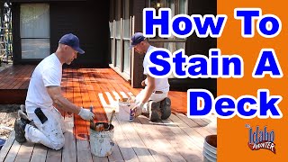 How To Stain a Deck Tips amp Hacks Staining A Wood Deck [upl. by Theressa]