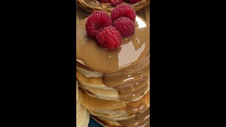 PANCAKES SENZA UOVA LA RICETTA PERFETTA Shorts 🥞❤️😋 [upl. by Metts]