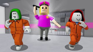 Escape Barrys Police Girl  Roblox Obby [upl. by Anirehc]