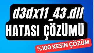 d3dx1143dll Eksik DLL Hatası ve Çözümü [upl. by Gargan]