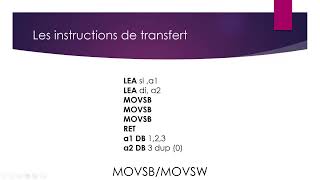 L2 GTR Microprocesseur Cours  Opérations de chaines de caractères [upl. by Flor]