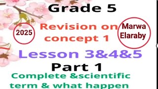 grade 5 science revision on concept 1 lesson 3 amp4 amp5 complete ampscientific term ampwhat happen 2025 [upl. by Ainesej]