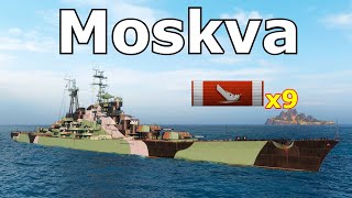 World of WarShips Moskva  9 Kills [upl. by Ranger]