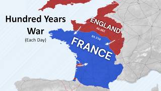 The Hundred Years War Every Day with Army Sizes [upl. by Ydrah]