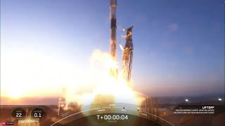 SpaceX launches 21 Starlink satellites from California at sunset nails landing [upl. by Aissenav]