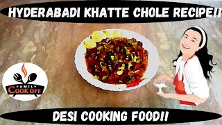 Hyderabadi Khatte Chole Recipe By Desi Cooking Food [upl. by Pasia345]