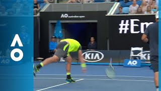 Sam Groth obliterates racquet in Melbourne Park swansong  Australian Open 2018 [upl. by Trainer]