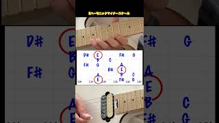 【目と耳で覚える】Eハーモニックマイナースケール E harmonic minor scale ギター ギター基礎練習 EVH Wolfgang [upl. by Aridan]