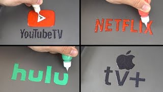 TV Service Brand Logo Pancake Art YOUTUBE TV NETFLIX HUIU APPLE TV [upl. by Oecile]