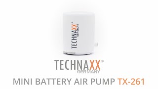 TECHNAXX MINI BATTERY AIR PUMP TX261 ENGLISH [upl. by Boyden]