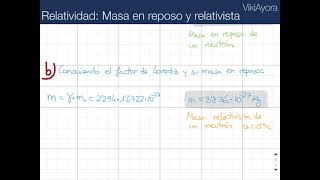 VA  Masa en reposo y relativista [upl. by Adnak]