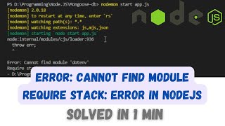 Error Cannot find module  nodejs error solved [upl. by Ulises248]